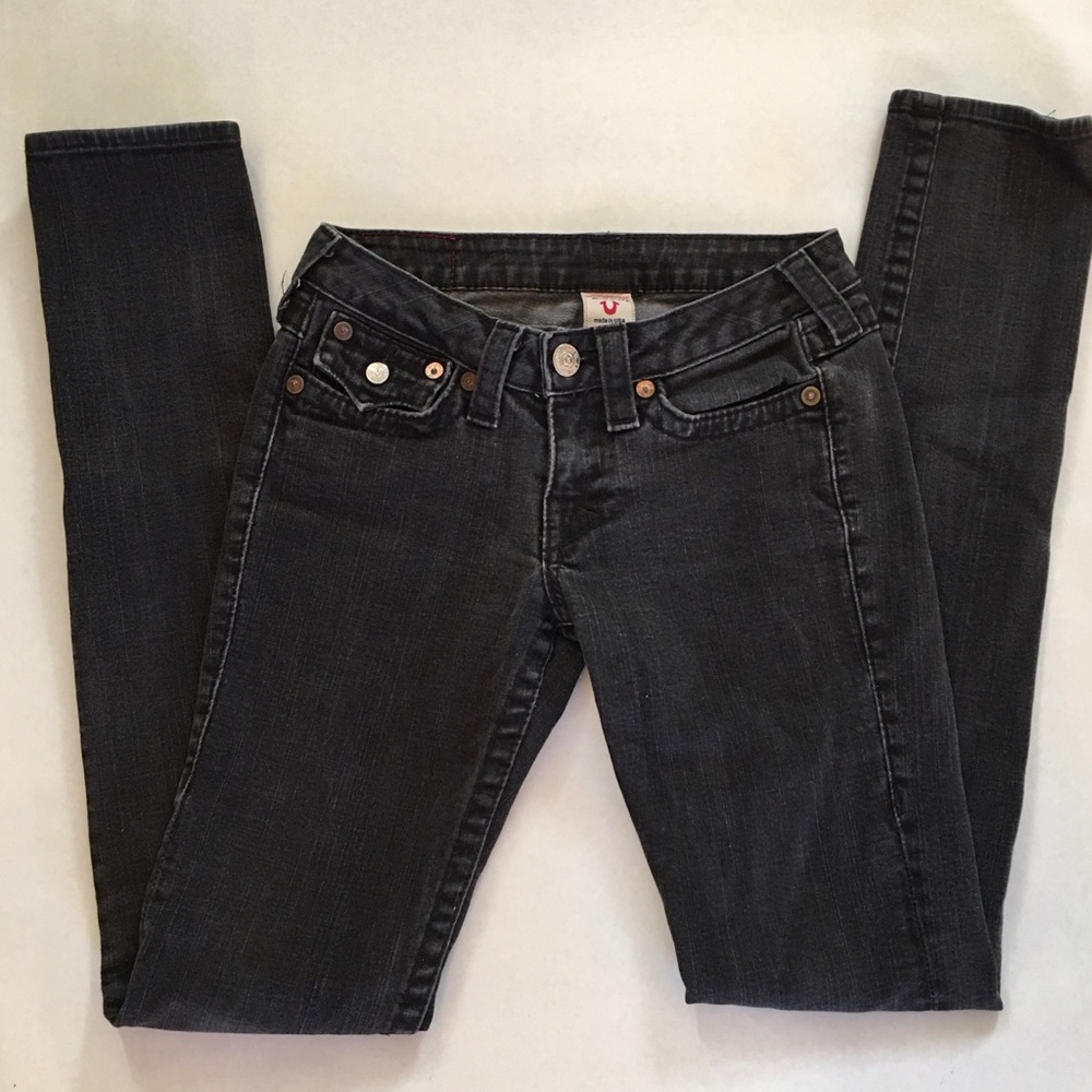 True Religion Julie Black Faded Skinny Jeans